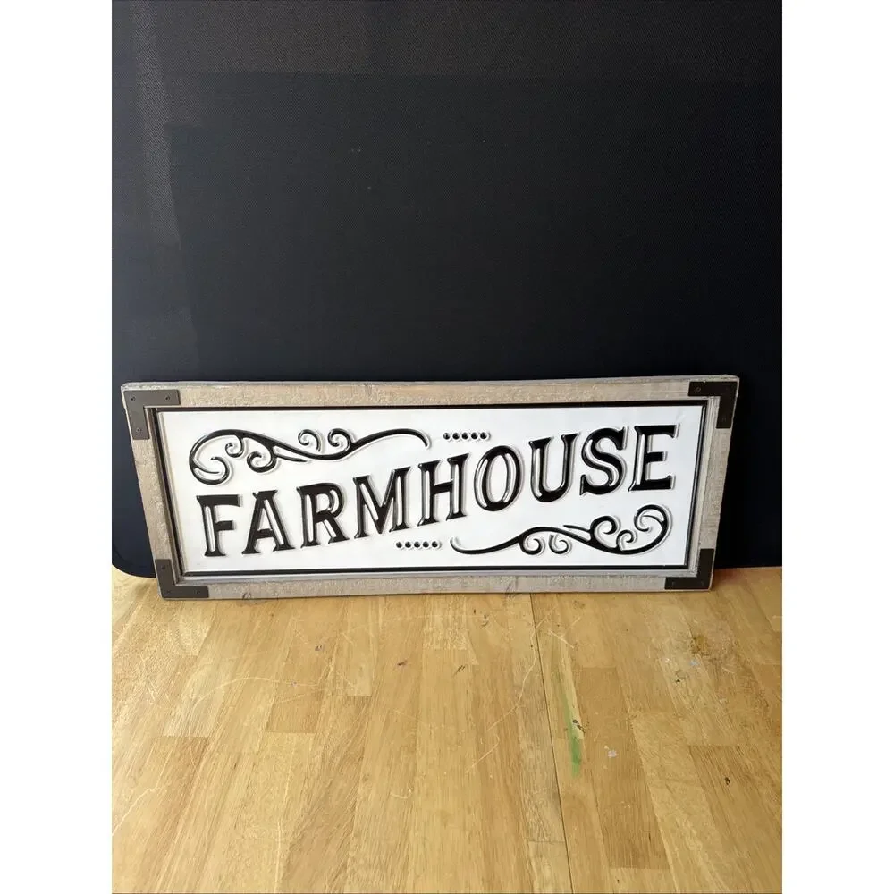 Farmhouse Distressed Wood Decorative Wall Sign Ready to Hang Vertical Rectangle
